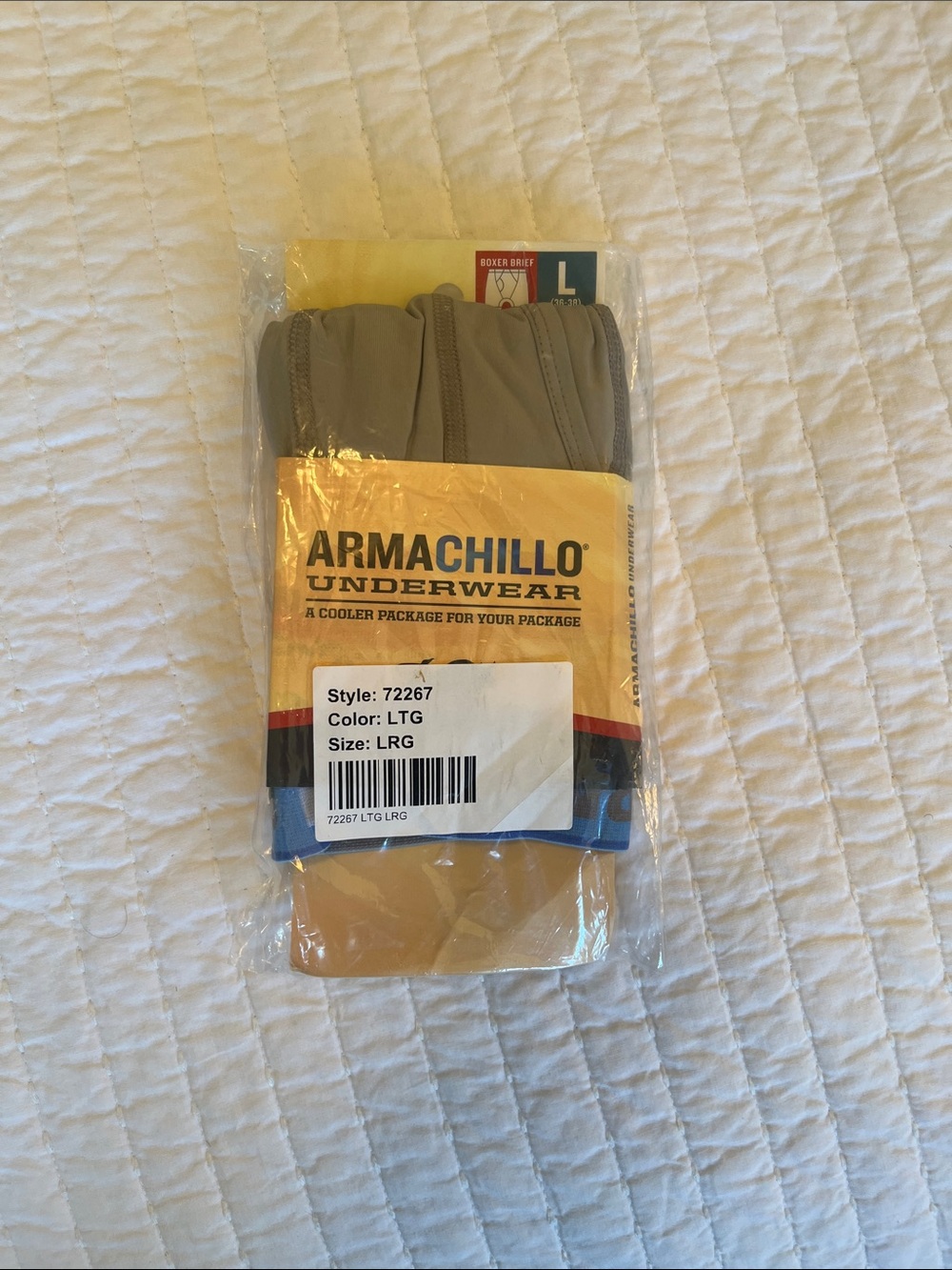 Duluth Trading Co Armachillo/Bullpen Gray Boxer Briefs with Blue Waistband